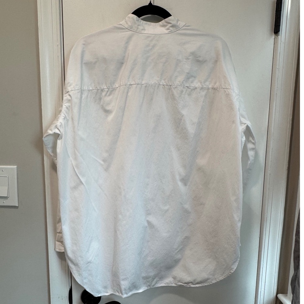 Frank & Eileen Victoria White Cotton Tuxedo Bib Front Shirt Womens Small S - Picture 7 of 11